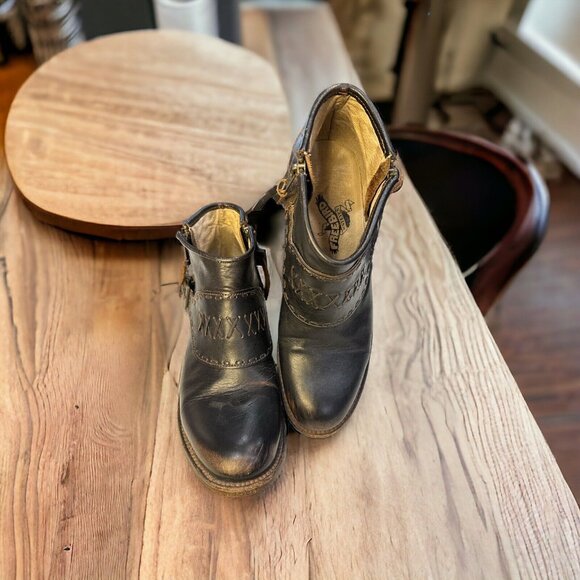 Freebird by Steven Grand Brown Leather Distressed Double Zip Ankle Size 8 - Picture 2 of 8